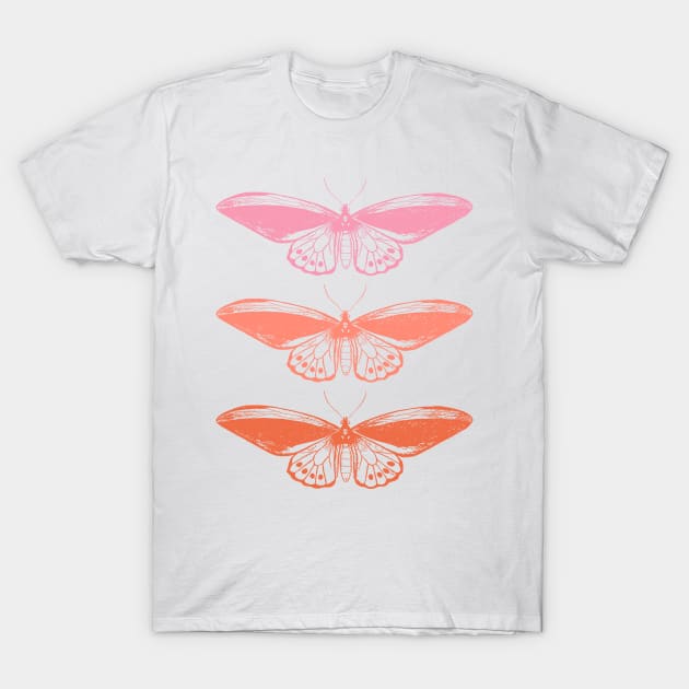 Pink and Orange Vintage Butterfly T-Shirt by ApricotBirch